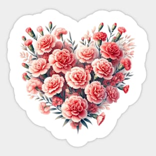 Heart Shaped Flowers Sticker